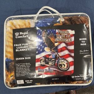 NEW Queen Size Soft Blanket Born to Ride